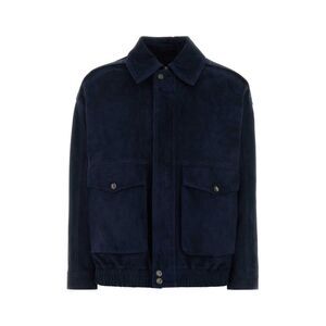 Santoro Women Navy Blue Suede Jacket